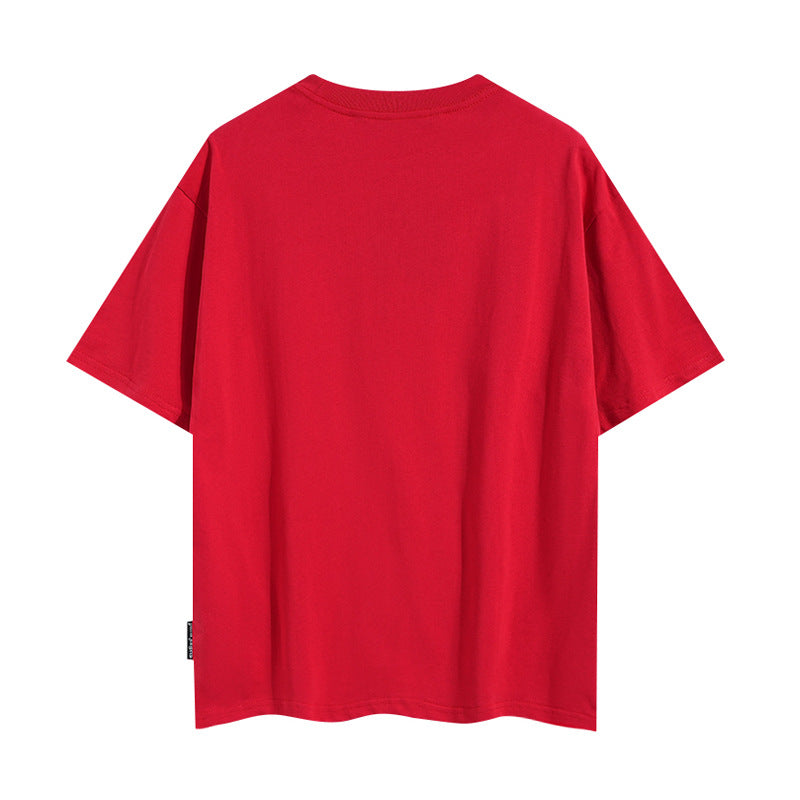 Palm Angels T-shirt Racing Flag Letter Print Short Sleeve T-shirt