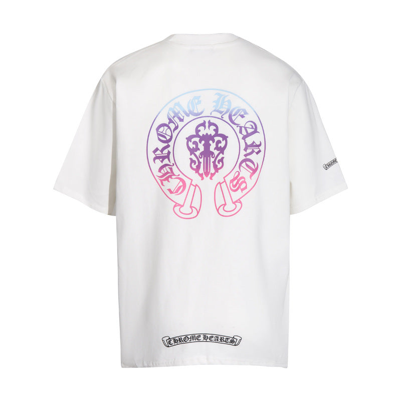 CHH Chrome Heart T Shirts Chrome Heart Croix Summer Short Sleeve Hip Hop Half Sleeve T-Shirt