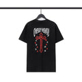 CHH Chrome Heart T Shirts Cross Sanskrit Printed Crew Neck Washed Short Sleeve Fashion T-Shirt