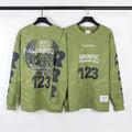 RRR123 Sweatshirt Bat Print Crew Neck Sweater