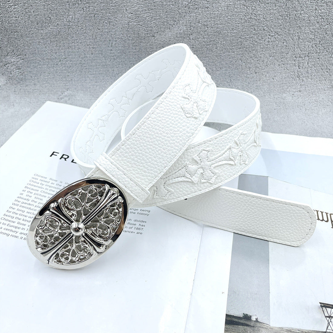 Chh Chrome Heart Belt Embroidery Belt Male