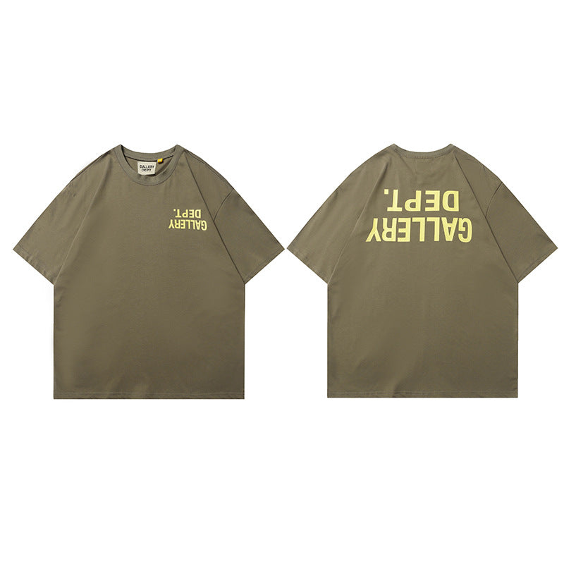 Gallery Dept T Shirts Men's Summer Short Sleeve Gallery Dept Letter Print Short-Sleeve T-shirt