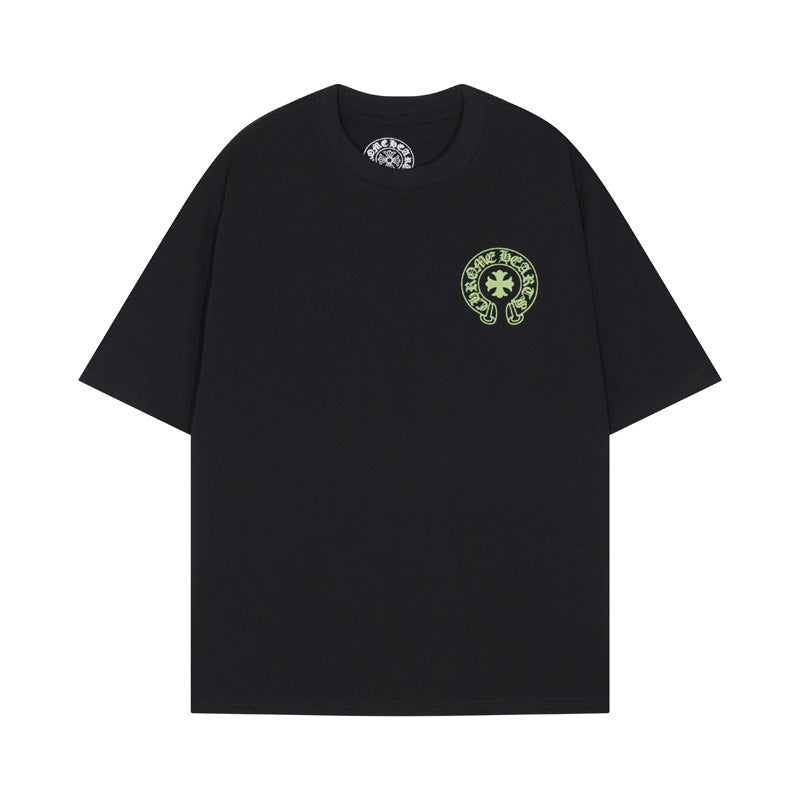 CHH Chrome Heart T Shirts Cross Print Short Sleeve T-Shirt Loose