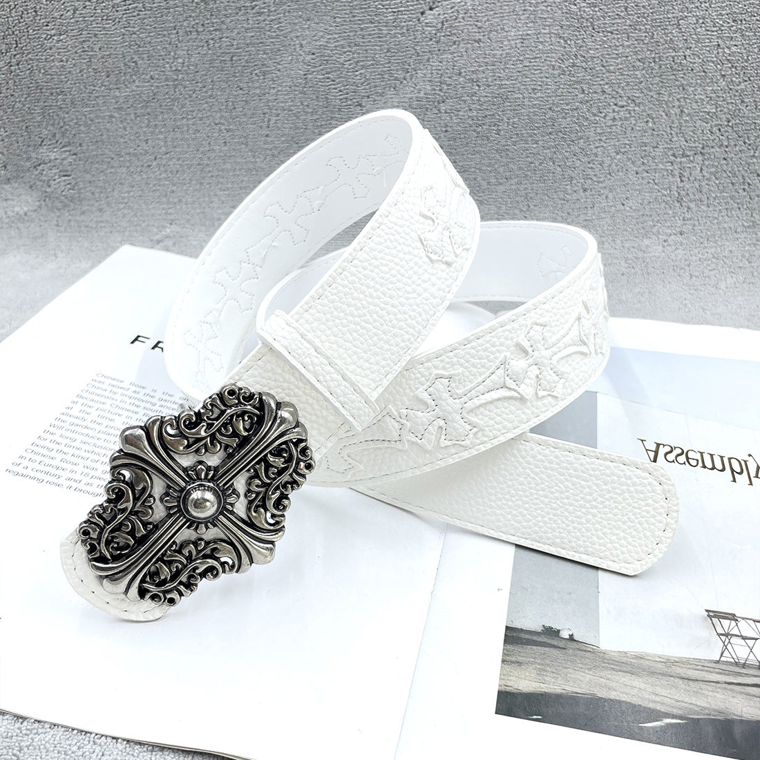 Chh Chrome Heart Belt Embroidery Belt Male