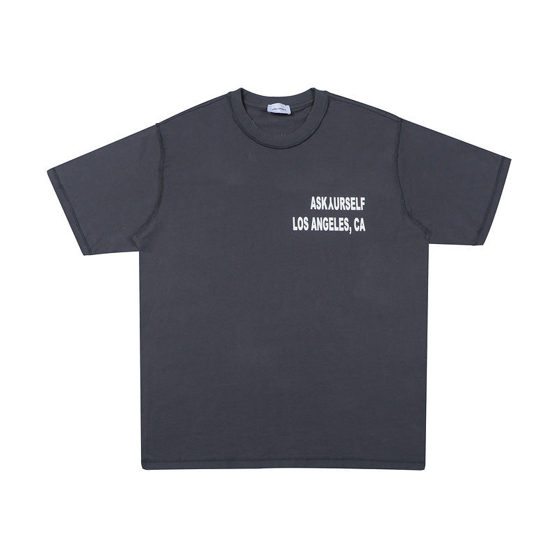 Askyurself T-shirts Printed Distressed Short Sleeve T-shirt