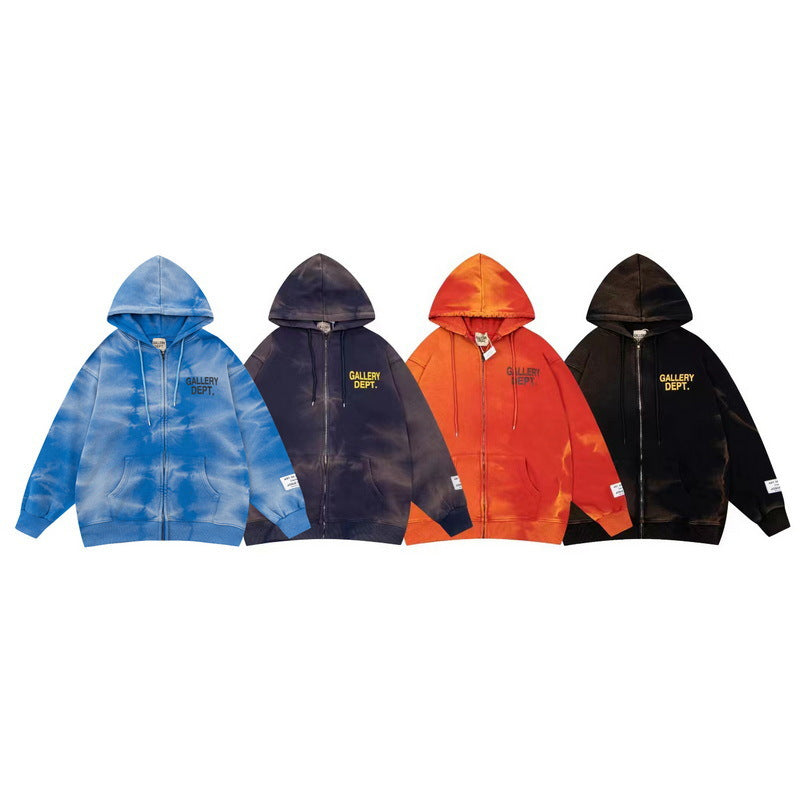 Gallery Dept Hoodie Washed Tie-Dye Hooded Sweater