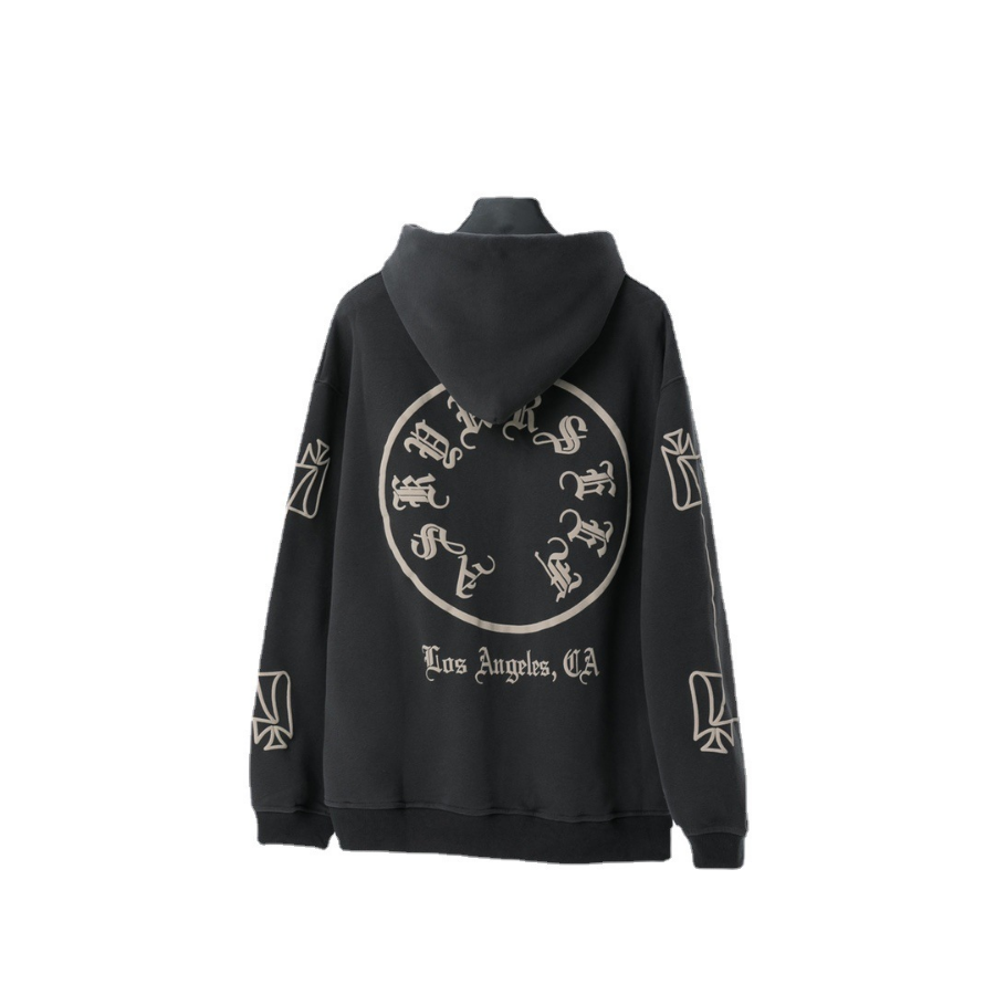 Askyurself Hoodie Loose Hooded Printed Washed Sweater
