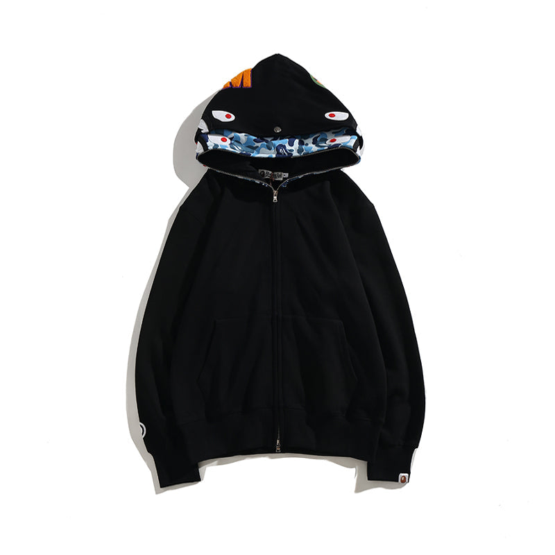 Bathing Ape Hoodie Camouflage Cardigan Men's and Women's Sweater Hoodie Coat